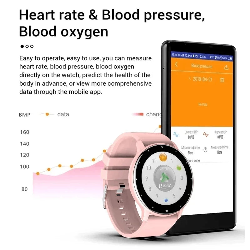 White Smoke LIGE Waterproof Women Smart Band Watch Real-time Weather Forecast Men Watches Sports Ladies Smart Watch For Women Android IOS