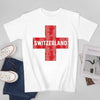 Men Retro Swiss Flag Of Switzerland Tshirt Tees O-neck T Shirts Women Boys 100% Cotton T-Shirt
