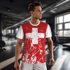 Exclusive design Switzerland Flag Grain 3D Printed Men For Running Bike Soccer Tennis Fitness Sports tshirt Mesh Short T-shirt