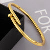 Black 316L stainless steel gold-plated bracelet Fashion Personality Simple Punk Retro Hip-hop High Temperament Bracelet