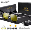 White Smoke CLLOIO Anti-glare Day Night Vision Glasses Men Women Polarized Driving Sun Glasses Square Aluminum Photochromic Sunglasses UV400