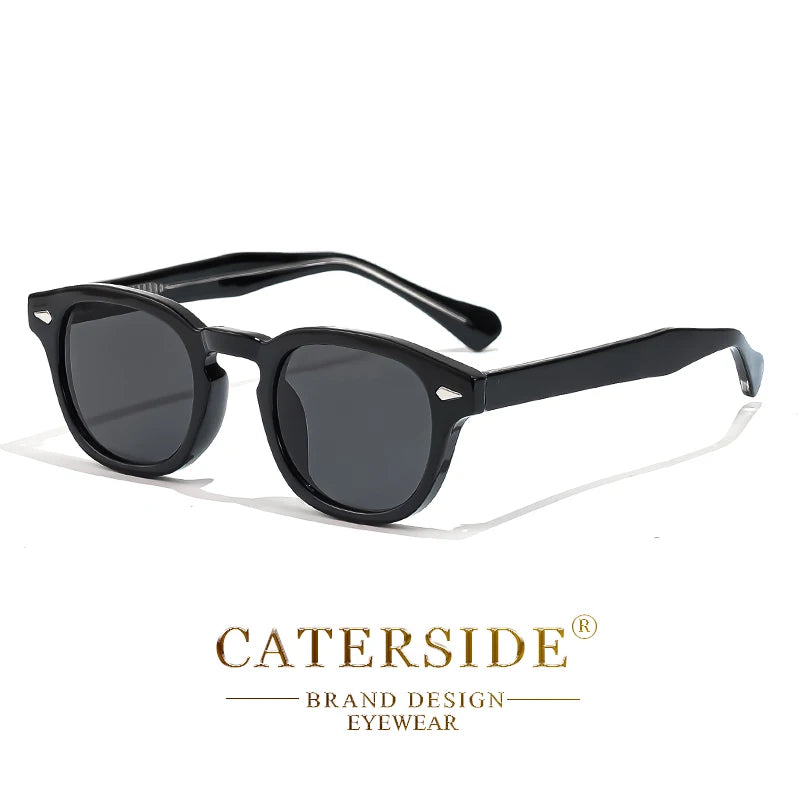 White Smoke CATERSIDE Retro Round Men Sunglasses Punk Propionic Acid Pin Temple Luxury Sun Glasses Women Sports Leisure Party Eyewear UV400