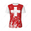 Exclusive design Switzerland Flag Grain 3D Printed Men For Running Bike Soccer Tennis Fitness Sports tshirt Mesh Short T-shirt