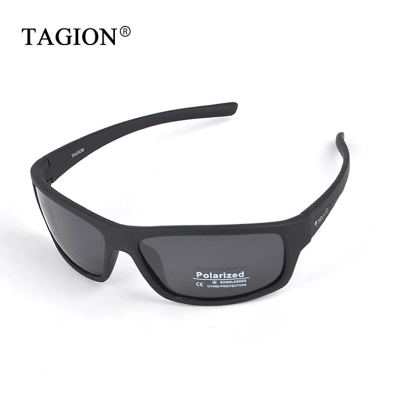 White Smoke TAGION Sport Sunglasses Men Polarized Hipster Glasses UV400 Hiking Driving Glasses Lentes De Sol Hombre Polarizing Lenses TG5104