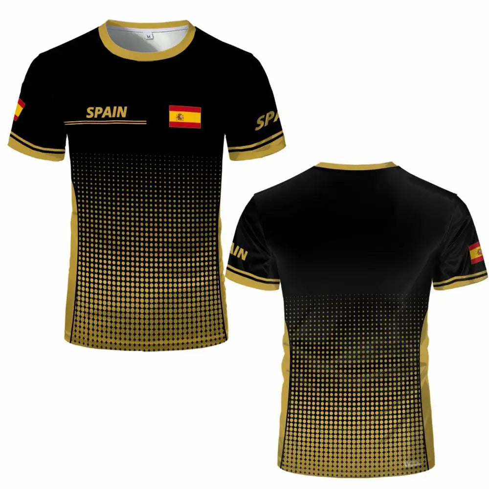 Spain Flag Graphic Jersey Fashion Geometric Print Quick-drying Football T-shirt Men Women Sports Training Casual Breathable Tops streetwear fashion product image 10