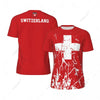Exclusive design Switzerland Flag Grain 3D Printed Men For Running Bike Soccer Tennis Fitness Sports tshirt Mesh Short T-shirt