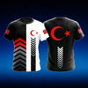 Men's T-shirts with Turkish flag camouflage print, Summer clothing with a crew neck, Fashionable plus-size short-sleeve tops