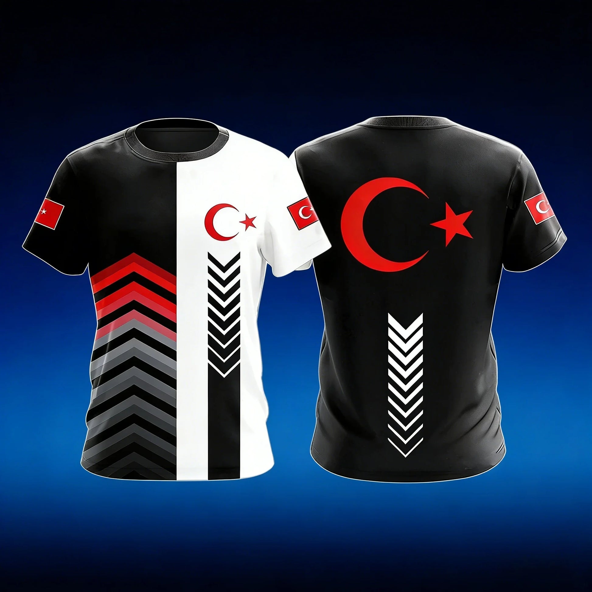 Men's T-shirts with Turkish flag camouflage print, Summer clothing with a crew neck, Fashionable plus-size short-sleeve tops streetwear fashion product image 7