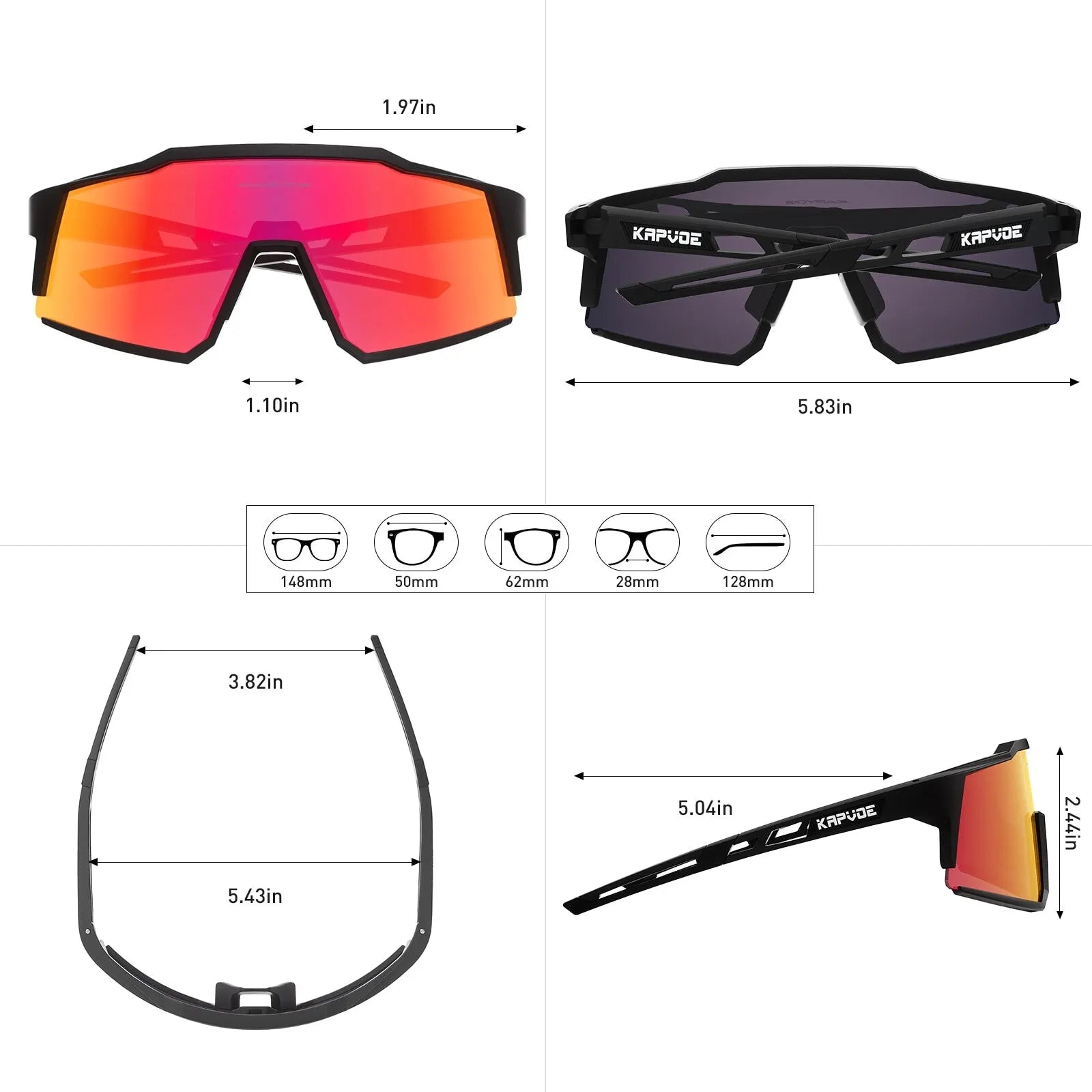 White Smoke Kapvoe Cycling Glasses Polarized MTB Road Bike Glasses UV400 Protection Sunglasses Ultra Light Sport Eyewear Equipment