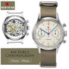 White Smoke RED STAR 38mm Men's 1963 Chronograph Mechanical Watch Pilot with Seagull Movement ST1901 Air Force Aviation Sapphire Goose 40mm
