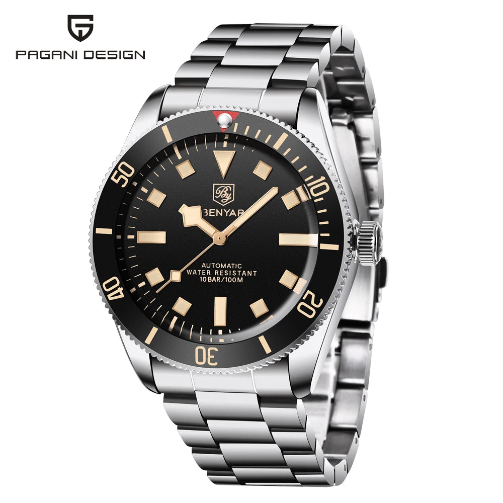 White Smoke BENYAR Men's Watches Mechanical Automatic Watch BB58 Sport Watch For Men 2026 Stainless Steel Waterproof Business Luminous Clock
