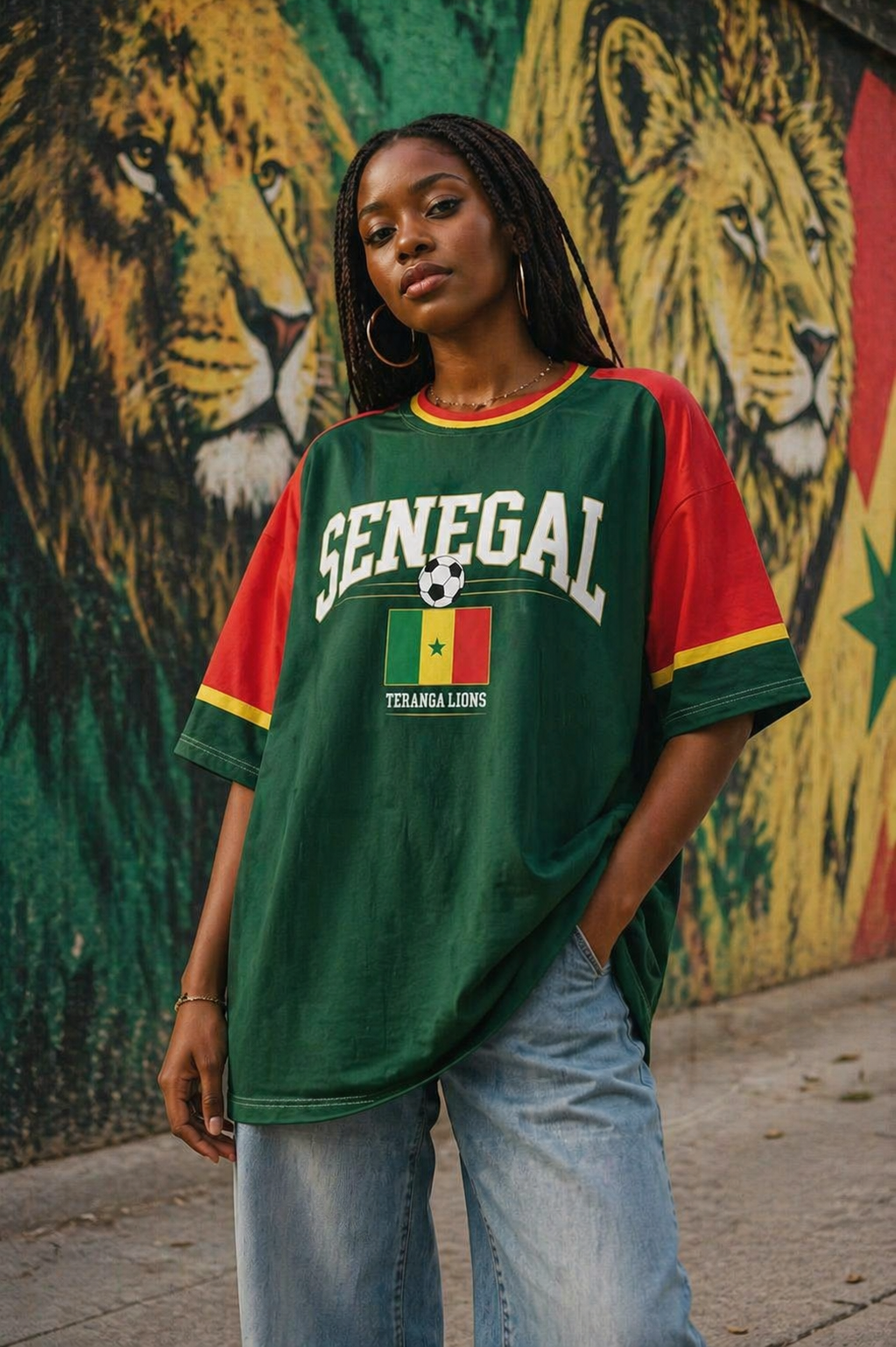 Senegal Soccer T-Shirt Green Red Yellow – Senegal Football Shirt Teranga Lions Fan Tee