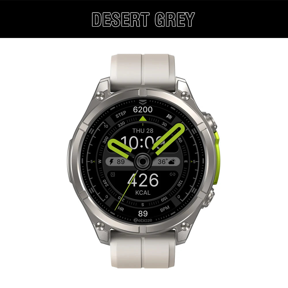 White Smoke NEW 2025 Zeblaze VIBE 8 Voice Calling 1.43" AMOLED Display Smart Watch Built-in Flashlight Heart Rate Blood Pressure Smart Watch
