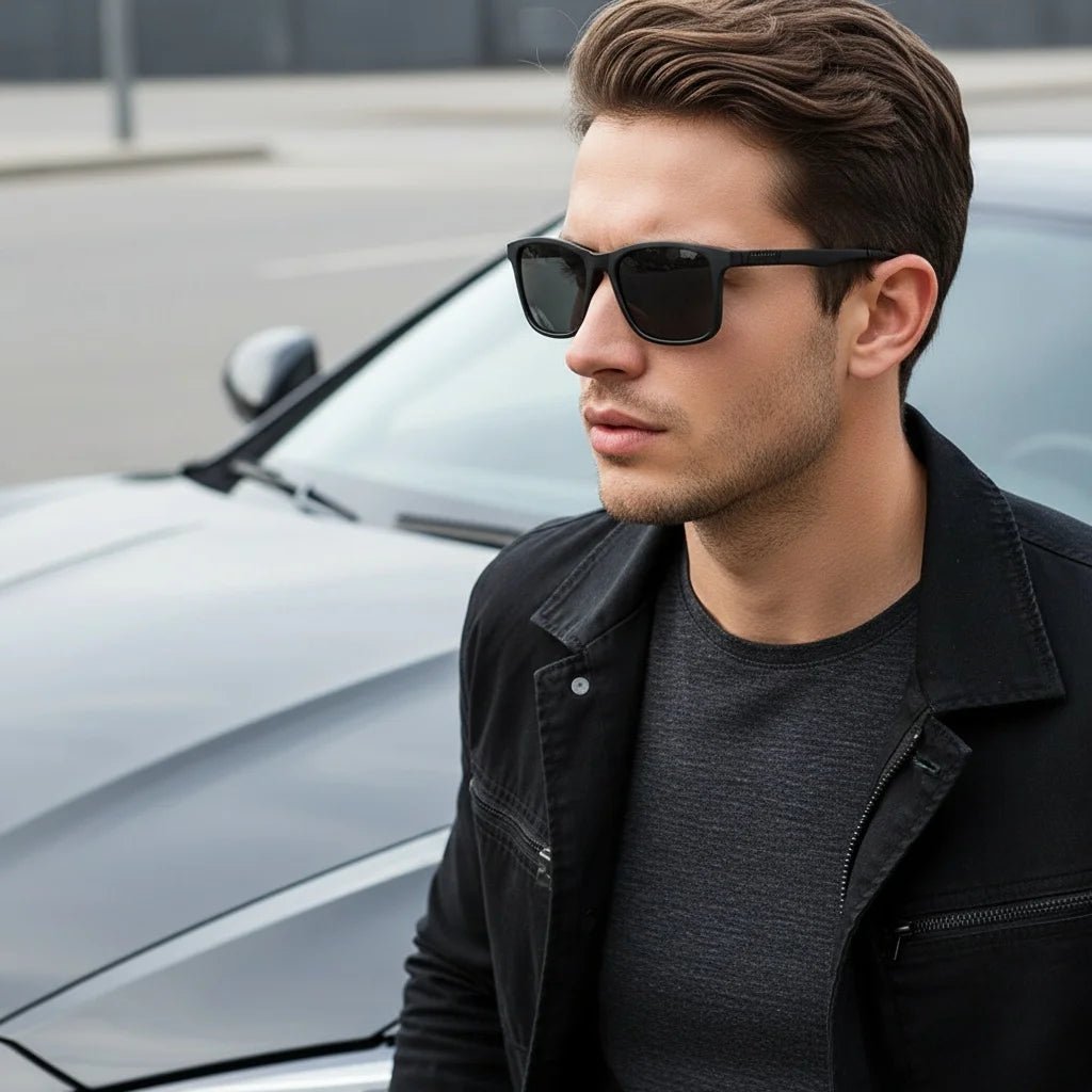 Black Sunglasses For Men And Women For Fishing  Cycling Sun Protection  New Metal Fashionable Sunglasses 3501