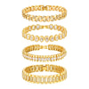 White Smoke Paperclip Chain Bracelet 14K Gold Plated Cubic Zirconia Watch Strap Chunky Link Adjustable Stackable Jewelry For Women Girl Gift
