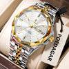 Seashell POEDAGAR Luxury Fashion Man Clock Top Business Waterproof Luminous Date Week Men's Watches Quartz Stainless Steel Men Wristwatch