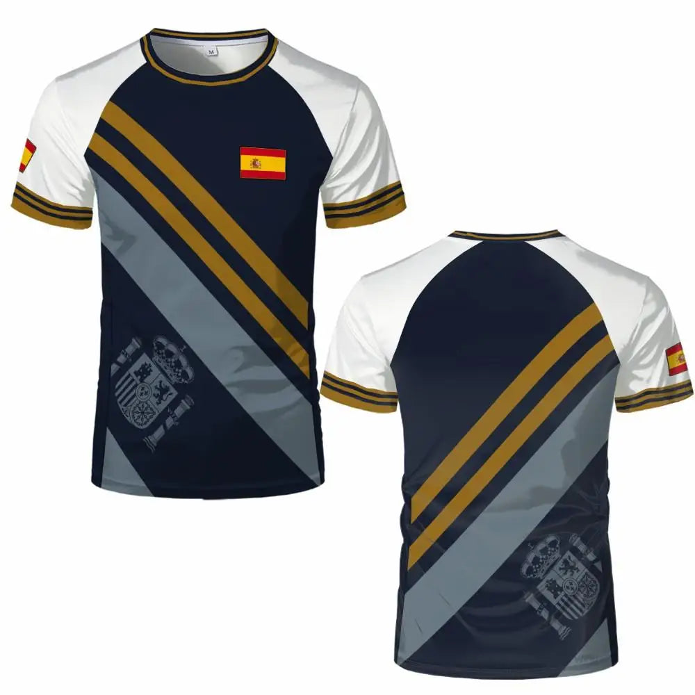 Spain Flag Graphic Jersey Fashion Geometric Print Quick-drying Football T-shirt Men Women Sports Training Casual Breathable Tops streetwear fashion product image 15
