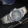 Black LONGLUX Men automatic mechanical watch luxury watches waterproof skeleton business cheap wholesale stainless steel gift watch