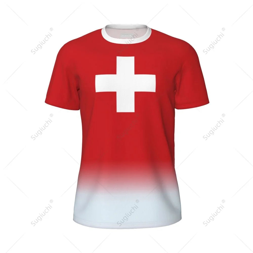Sports Mesh T-shirt Switzerland Swiss Flag For Running Bike Soccer Tennis Football Fitness Tees 3D Printed