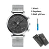 White Smoke HANNAH MARTIN Brand Top Men Watch Black Stainless Steel Fashion Waterproof Sports Multifunctional Quartz Watch Relogio Masculino