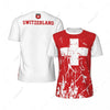 Exclusive design Switzerland Flag Grain 3D Printed Men For Running Bike Soccer Tennis Fitness Sports tshirt Mesh Short T-shirt