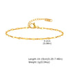 White Smoke Non Tarnish Stainless Steel Bracelet Gold Plated Stackable for Women, Thin Herringbone Chain Bracelet Waterproof Jewelry Gift