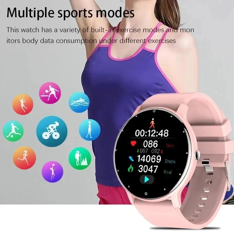 White Smoke LIGE Waterproof Women Smart Band Watch Real-time Weather Forecast Men Watches Sports Ladies Smart Watch For Women Android IOS