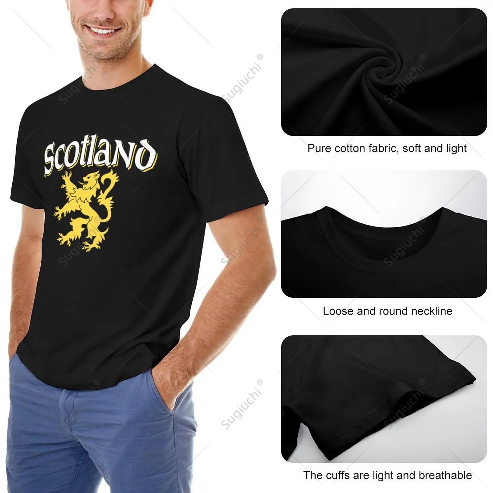Unisex Men Scotland Rampant Lion Tshirt Tees T Shirts Women Boys 100% Cotton T-Shirt streetwear fashion product image 13