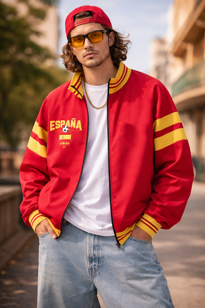 España Spain Football-Inspired Zip Jacket – La Furia Roja Streetwear Style