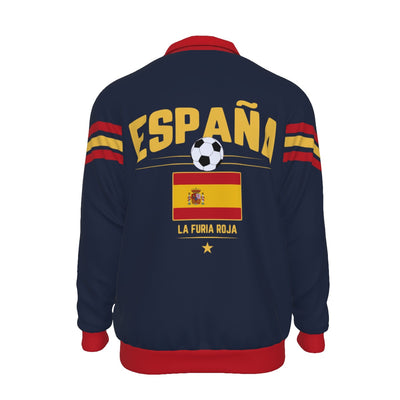Spain Jacket Men Navy Red – Soccer Track Jacket for Game Day and Streetwear