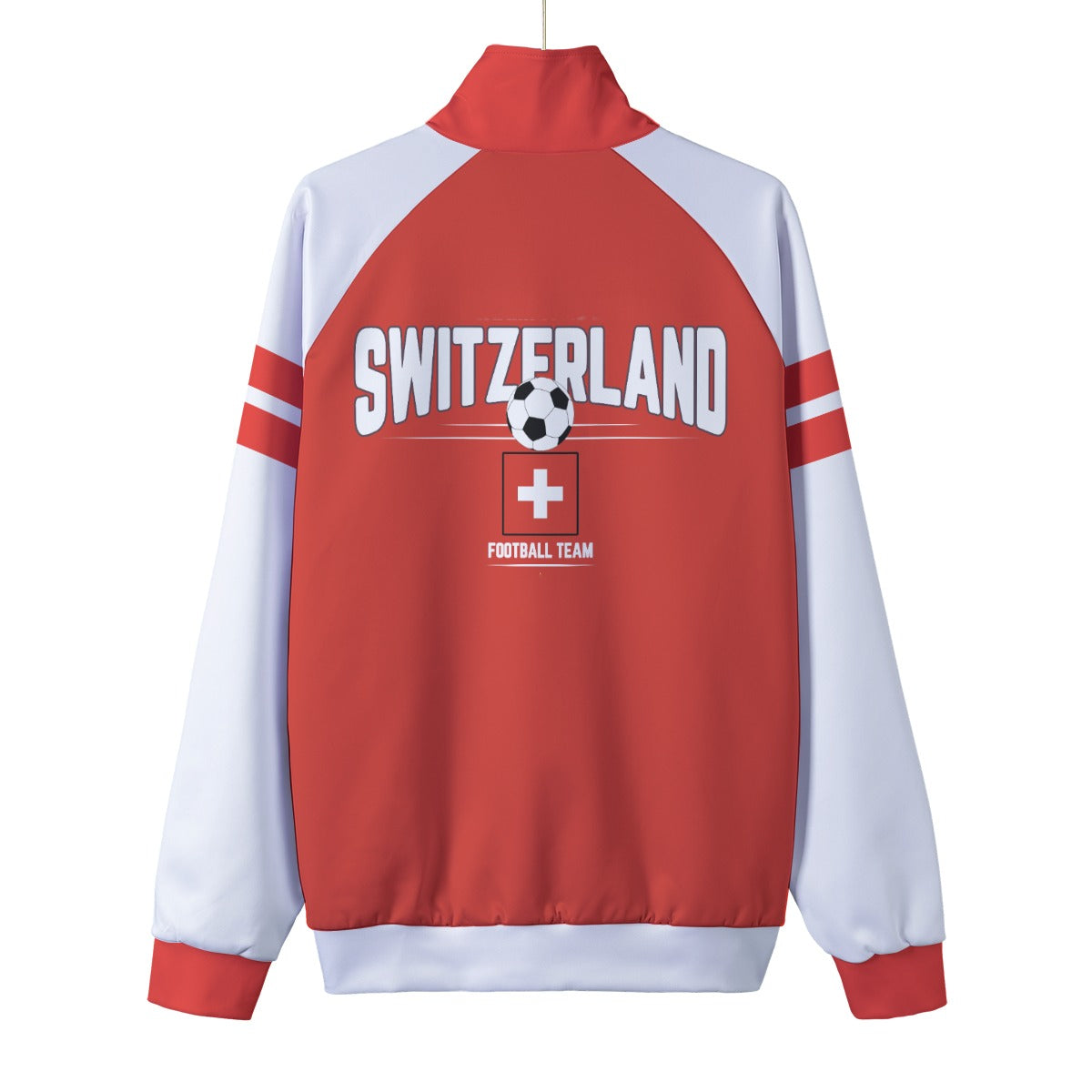 Switzerland Red and White Football Style Track Jacket – Game Day Streetwear Essential