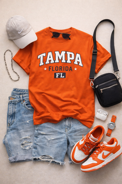 Tampa Florida Graphic Tee — Vintage Collegiate City Shirt