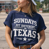 Dark Gray Texas Football Shirt – Sundays Hit Different in Texas Dallas Game Day T Shirt