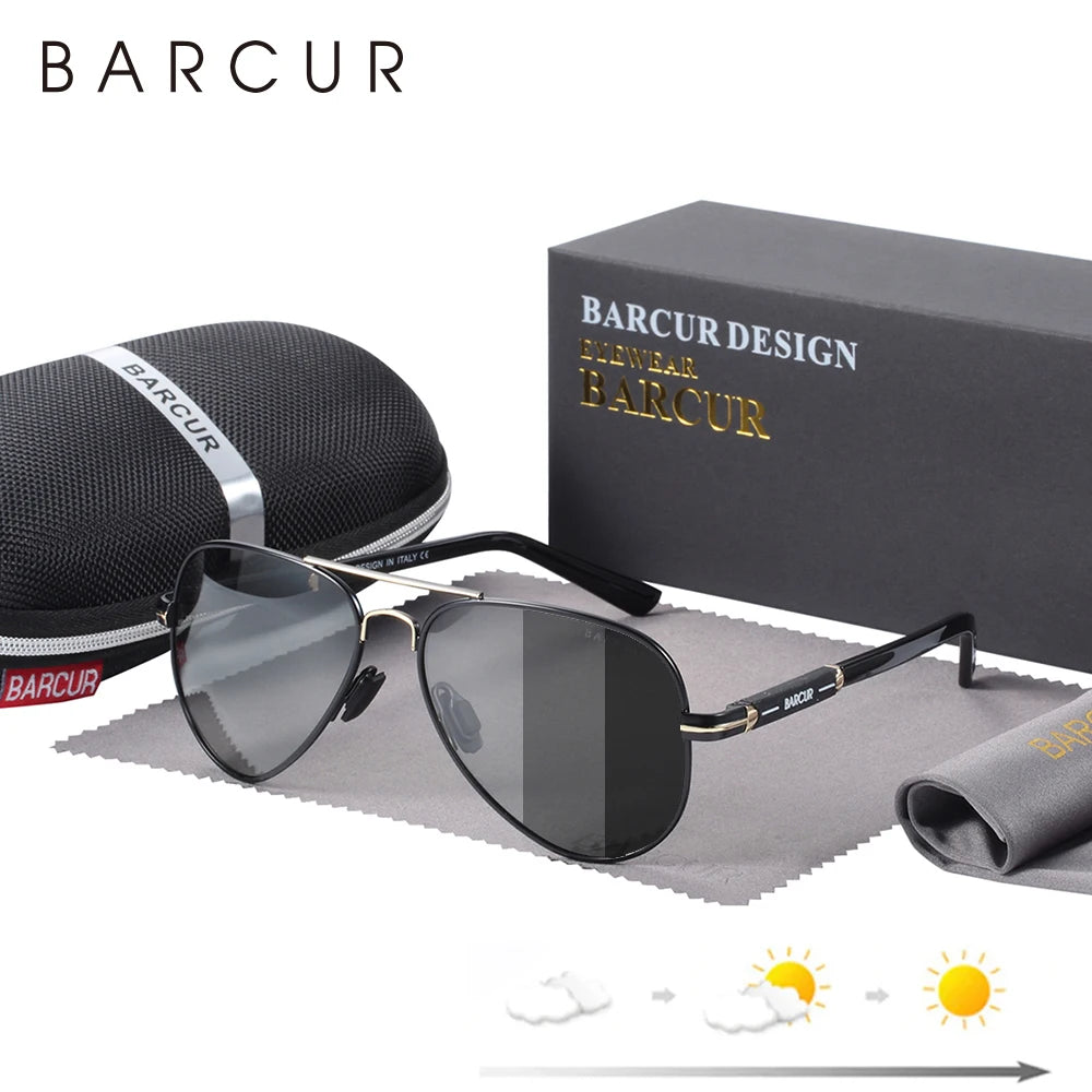 White Smoke BARCUR Polarized Mens Sunglasses Pilot Sun Glasses for Men accessories Driving Fishing Hiking Eyewear Oculos Gafas De Sol