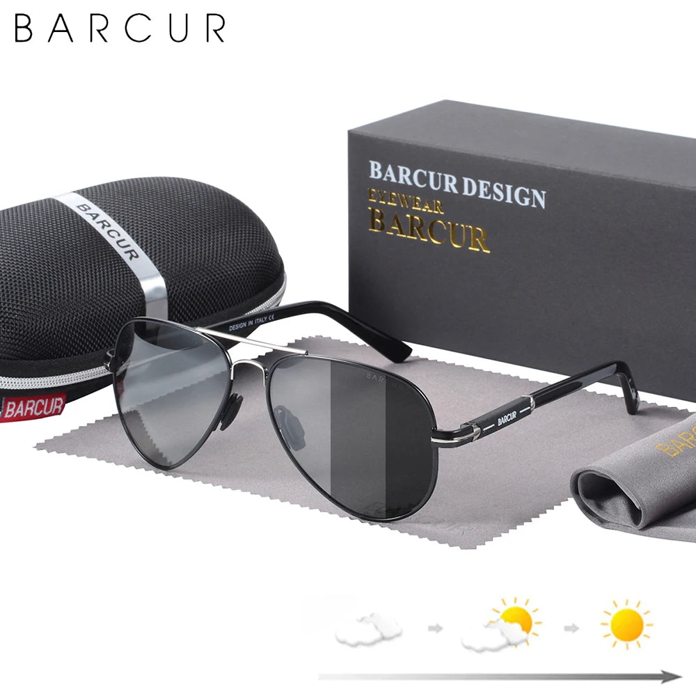 White Smoke BARCUR Polarized Mens Sunglasses Pilot Sun Glasses for Men accessories Driving Fishing Hiking Eyewear Oculos Gafas De Sol