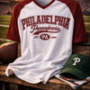 Black White and Burgundy Philadelphia Pennsylvania T-Shirt – Varsity City Graphic Tee for Streetwear