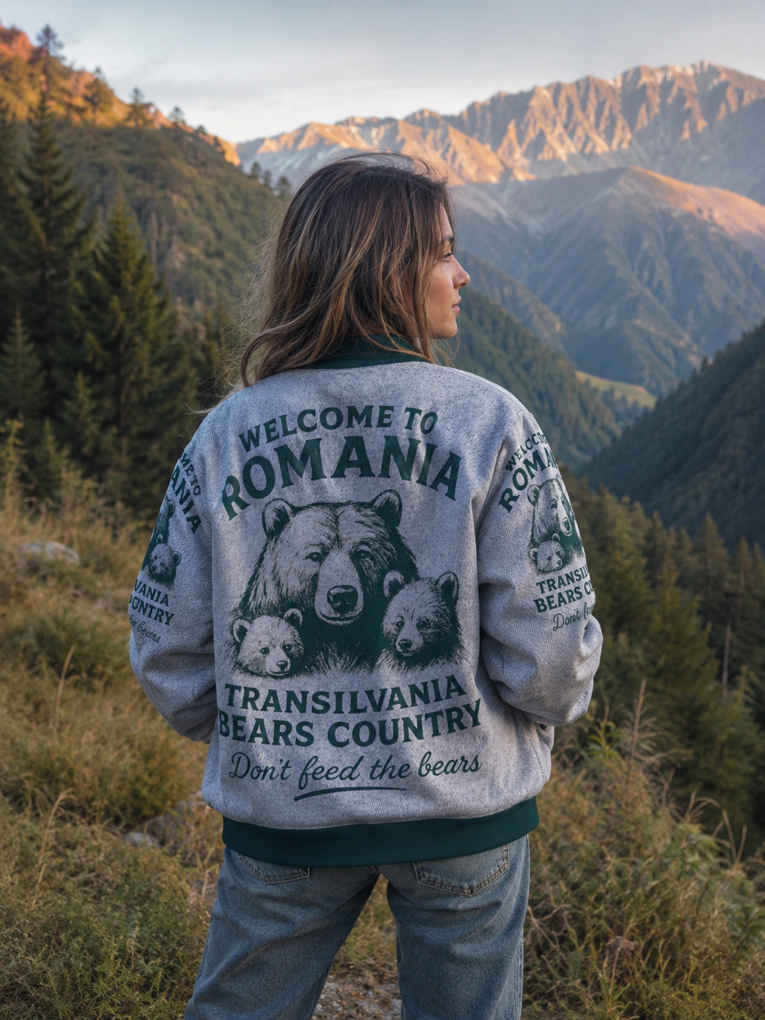 Romania Bear Country Vintage Jacket – Cozy Streetwear Inspired by Transylvania Wildlife streetwear fashion product image 2