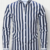 Lavender New Men's Formal Long Sleeve Thick Stripe Shirt, Easy Care, Versatile Business Casual Professional Shirt, Holiday Gift