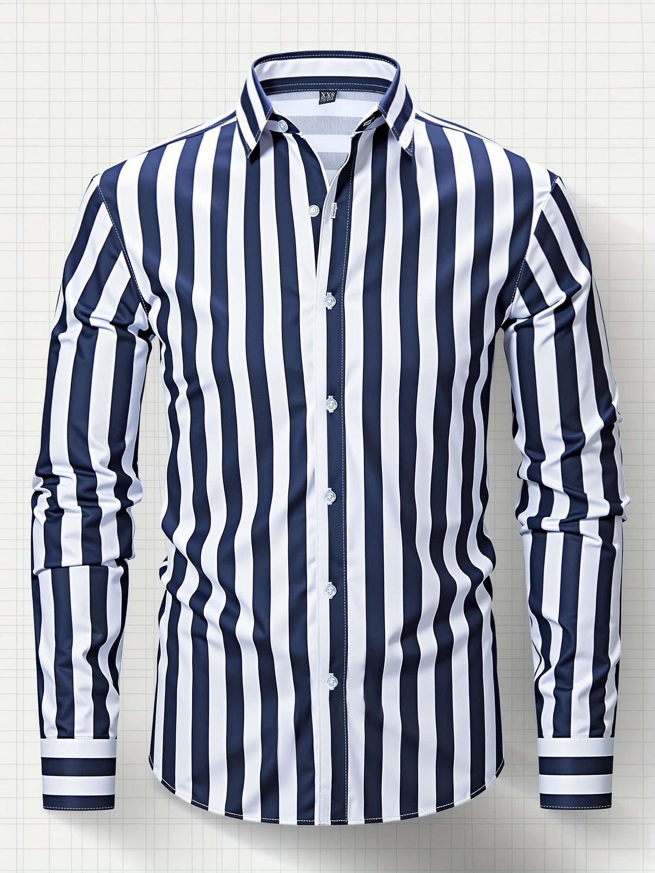 Lavender New Men's Formal Long Sleeve Thick Stripe Shirt, Easy Care, Versatile Business Casual Professional Shirt, Holiday Gift