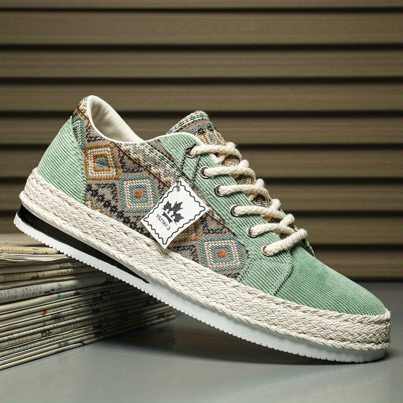 Dark Olive Green Men'S Breathable Casual Sneakers - Lightweight Summer Shoes with Lace-Up Closure, Non-Slip Rubber Sole - Beige/Black/Teal Colorway for Everyday, Office, Formal Events - All-Season Comfortable Walking Shoes, Office Footwear, S