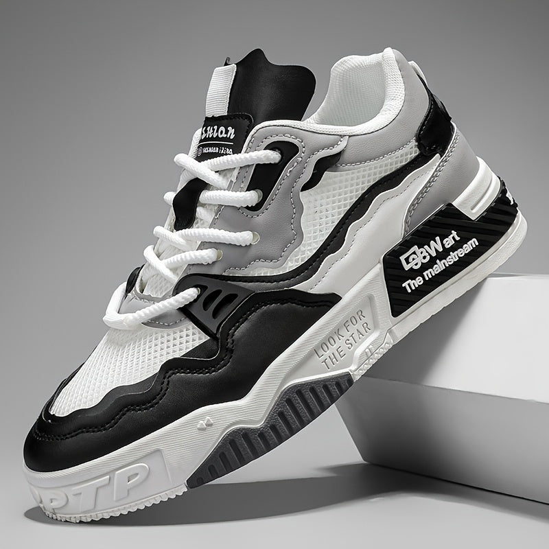 Light Slate Gray Men's Breathable Sneakers for Outdoor Skateboarding, Suitable for All-Season Casual Sports, Fitness Training, Soft-Soled Comfortable Men's Shoes