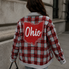 Ohio State - Buckeyes Plaid Game Day Jacket – Red Grey Stadium Style Streetwear for Football Fans