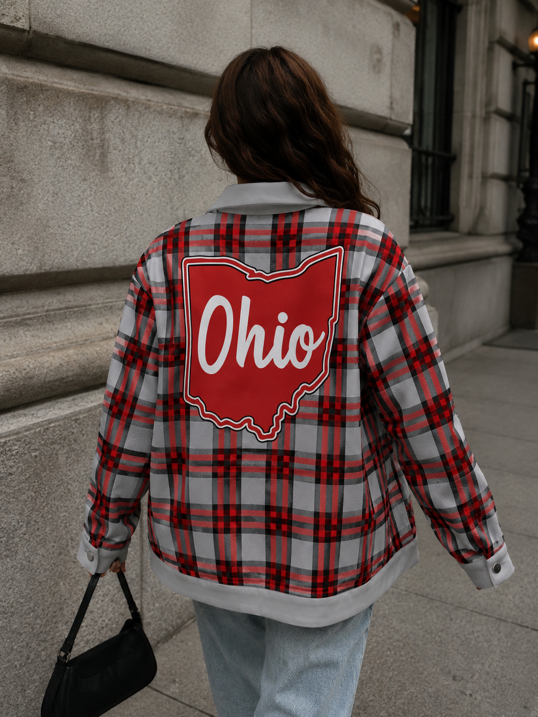 Ohio State - Buckeyes Plaid Game Day Jacket – Red Grey Stadium Style Streetwear for Football Fans streetwear fashion product image 7