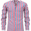 White Smoke Men'S Osha Collar Color-Blocked Long-Sleeve Shirt, New 2025 Digital Print Striped Business Casual Fashion, Finely Tailored Regular Fit, Breathable And Comfortable Fabric, Trendy And Unique, Perfect As a Holiday Gift for Men'S