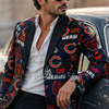 Chicago Football Blazer Men Navy Red Game Day Jacket Stylish Streetwear