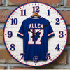Josh Allen Jersey Buffalo Bills inspired Wooden Round Wall Clock 9.8"x9.8" (Made in USA)