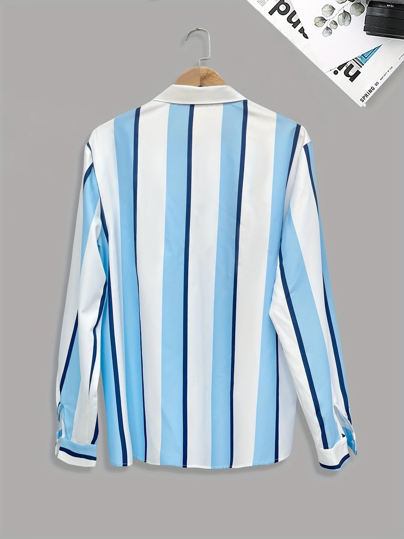 New Men'S Striped Long-Sleeve Business Shirt
