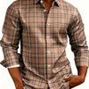 White Smoke Men'S Plaid Long-Sleeve Shirt with 3D Digital Printing, Suitable for Casual Outings, Entertainment, And Gatherings