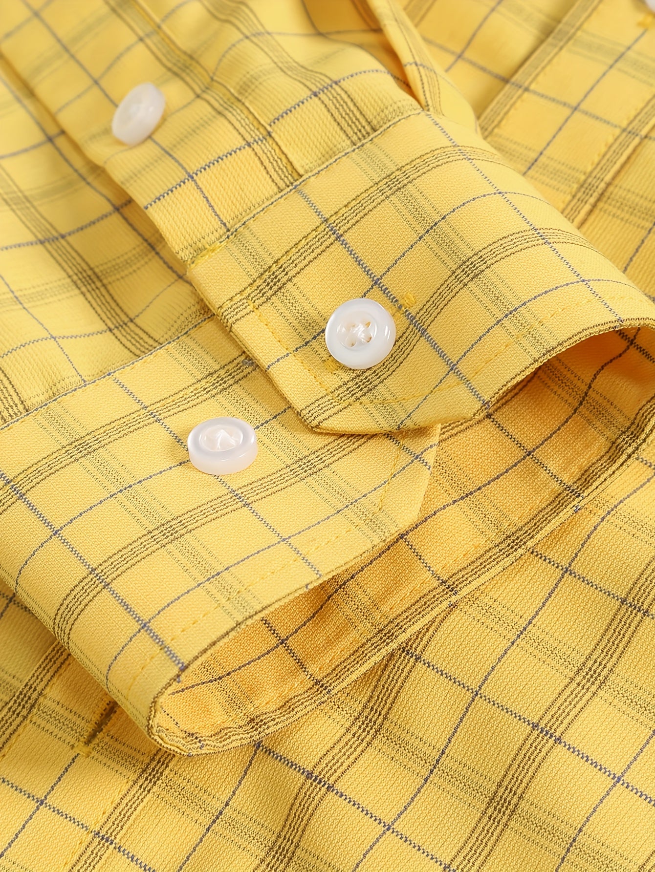 Yellow checkered Men's casual shirt