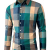 White Smoke Men'S Casual Lapel Collar Shirt | Loose Fit, Long Sleeve, Plaid Pattern, Single Breasted, Non-Stretch Fabric, Ideal for Daily and Semi-Formal Wear, Hand Washable